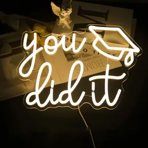 USB Powered Neon Sign, Letter Pattern Display Stand Luminous Wall Mounted Neon Light, Decorative Light for Home Living Room Bedroom Library Study Room