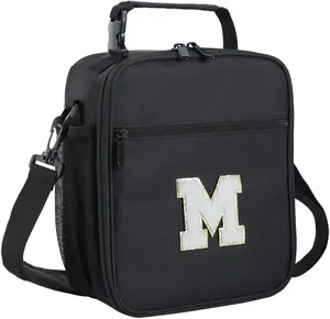 Initial Insulated Lunch Box For Womens/Mens Work，Personalized Monogrammed Lunch Bag With Adjustable Shoulder Strap For Teen Adult/Preppy,Birthday Gift