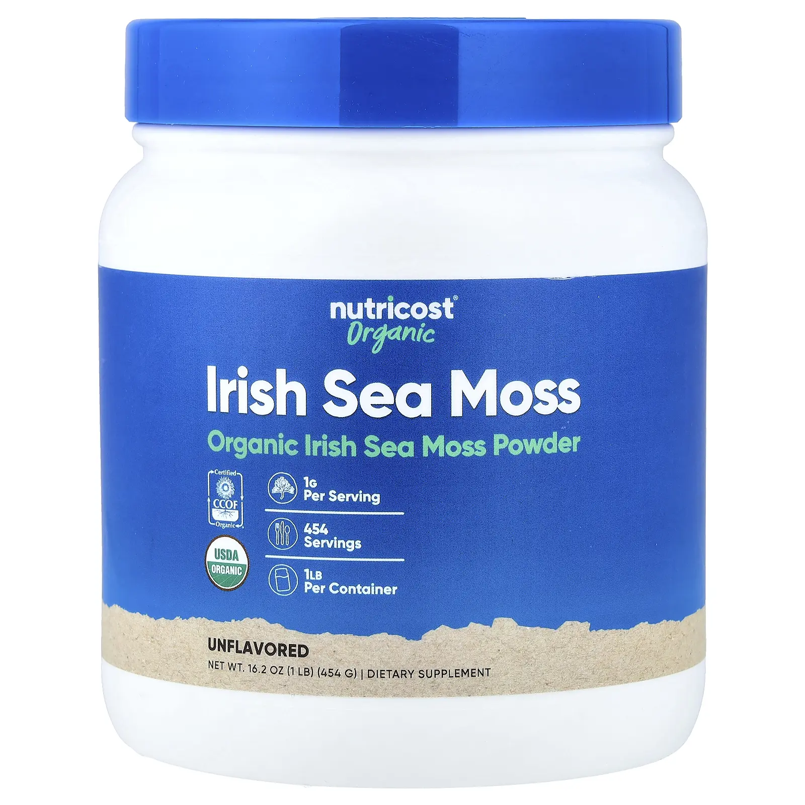 Nutricost Organic Irish Sea Moss Powder, Unflavored, 16.2 oz (454 g)