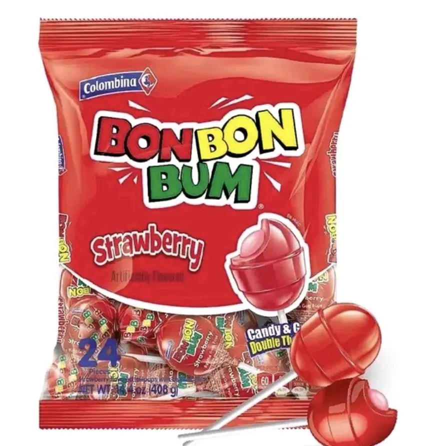 1 pack de bonbon bum fresa 24 unid