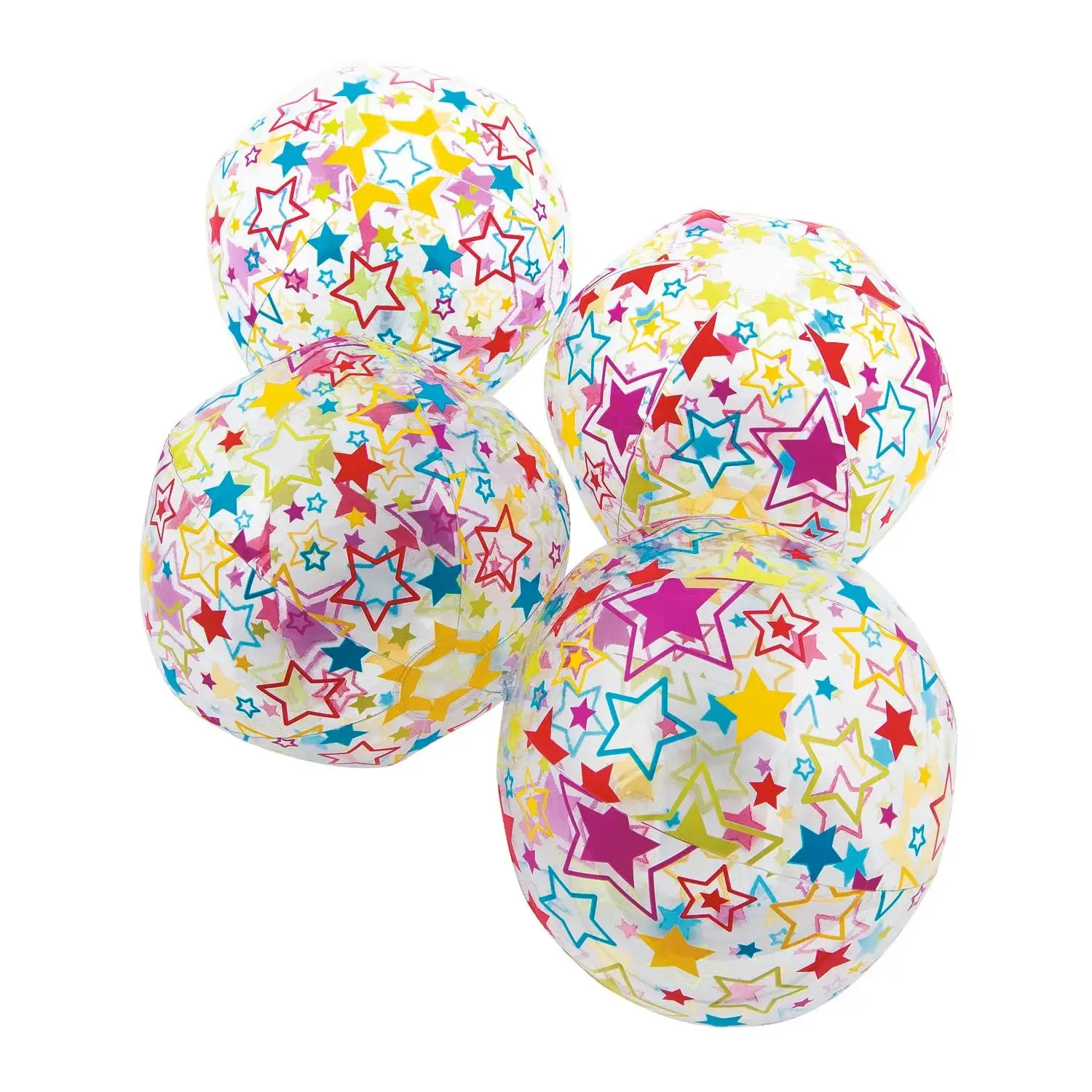 Inflatable 11" Neon Star Medium Beach Balls - 12 Pc.