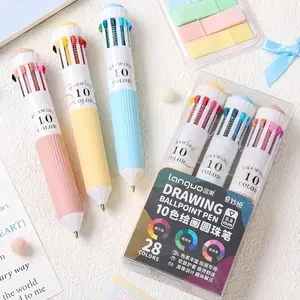 Languo Art Multi-Color Ballpoint Pens, 3 Pack 10-In-1 Retractable, 30 Colors, 0.8mm Fine Point, Smooth Writing, Stationery Gifts for School, Office, Students