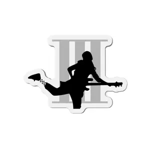 ST III Bass Guitarist Silhouette Die-Cut Magnet | Musician Refrigerator Magnet