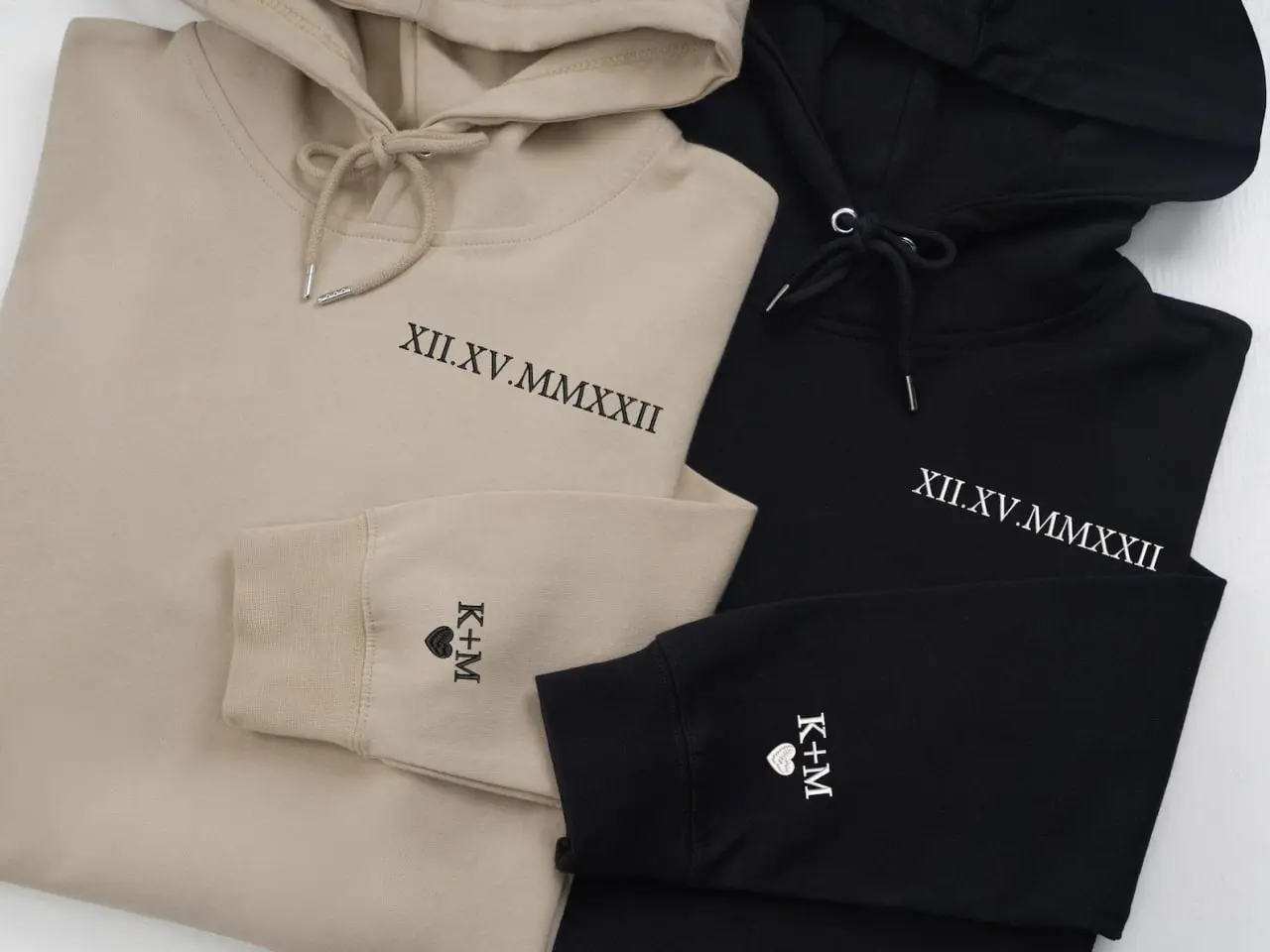 EMBROIDERED Roman Numeral Valentine's Day Gifts Hoodies, Personalized Couple Hoodies, Roman Numeral Embroidered Sweatshirt, Anniversary Shirt, Valentine's Day Gifts, Couple Gifts, Gifts For Her, Love Sweatshirt