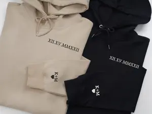 EMBROIDERED Roman Numeral Valentine's Day Gifts Hoodies, Personalized Couple Hoodies, Roman Numeral Embroidered Sweatshirt, Anniversary Shirt, Valentine's Day Gifts, Couple Gifts, Gifts For Her, Love Sweatshirt