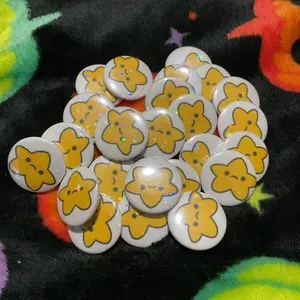 Holographic Sad Star Button