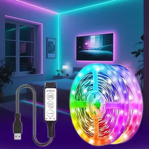 LED light strip, indoor light strip, 3-key control, 5V USB power supply, multiple flashing modes, suitable for TV backlight, holiday decoration, home decoration, Led Neon Lights