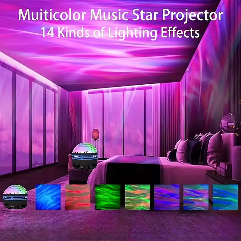 [7 Effects Star Projector] 7 Lighting Effects Aurora Borealis Starry Sky Projector | LED Star Projector Night Light with Remote, Galaxy Star Projector for Bedroom, Camping, Wedding Decoration, Holiday Party, Home Decoration, Mother's Day Gifts