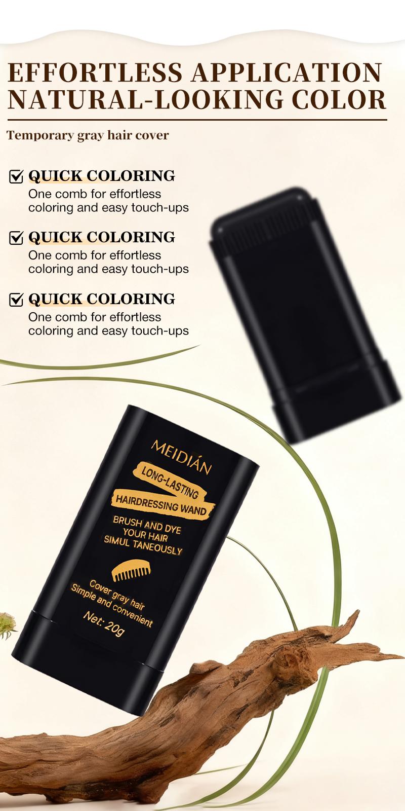 【BUY 1 GET 1】Temporary Hair Dye Comb Hair Color Comb Portable for Quick Touch - Ups, Easy to Color,Covers Gray Hair Haircare Ash Brown Blonde Balayage