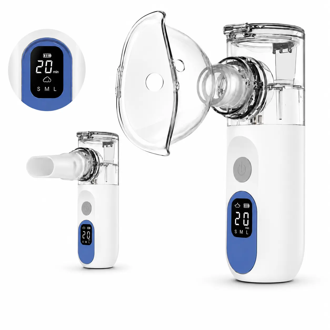 Portable Handheld Mesh Nebulizer Kit for Adults, Fine Mist Machine with 2 Modes, USB & Battery Powered for Travel and Home, Removable, Pouch, Travel Size, Usb Cable, Portable Nebulizers, Batteries