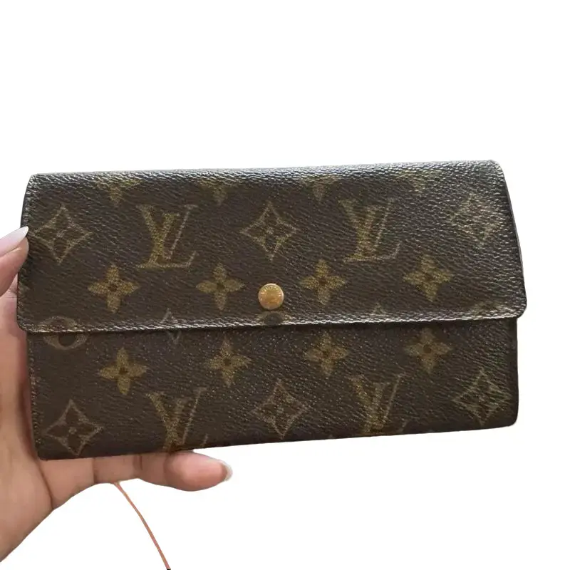 Pre-owned Louis Vuitton canvas Small Leather Goods Coated Long Sarah Wallet Pre Loved Small Leather Goods