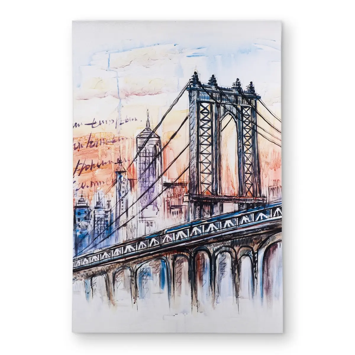 360 stand Artistic Elegant Stunning Bridge Sketch Rug, 4x6 ft Rectangle Blue Outdoor Area Rug, Durable for Bedroom Home Decor, Artistic Rug, Elegant Rug