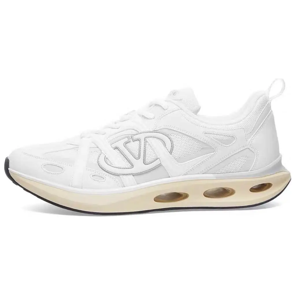 Valentino VLOGO EASYJOG Fabric Low-Top Lace-Up Running Shoes for Men in White Trending Shoes, House White Official Shoes to Get / Maison Mihara Verifiable, with credentials and supporting global authentication