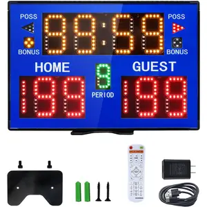 Basketball Digital Scoreboard with Remote,  Portable Tabletop  Scoreboard with 75dB Buzzer,Countdown Timer & Score for