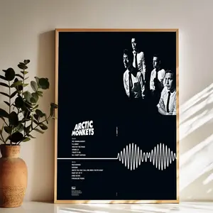 Arctic Monkeys Album Tracklist Artwork Wall Art Vintage Black and White Art Posters Funky Aesthetic Canvas Prints Retro Bar Cart Decor for Bar Bedroom