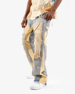 VOYAGE STUDIO 'PURE' Flare Carpenter With Digital Print Denim (DTB) 51P01