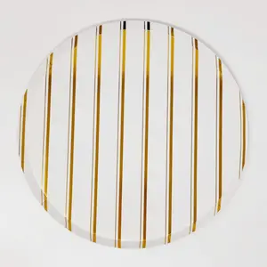 Golden Stripes Large Paper Plates 10" (8 Pack)