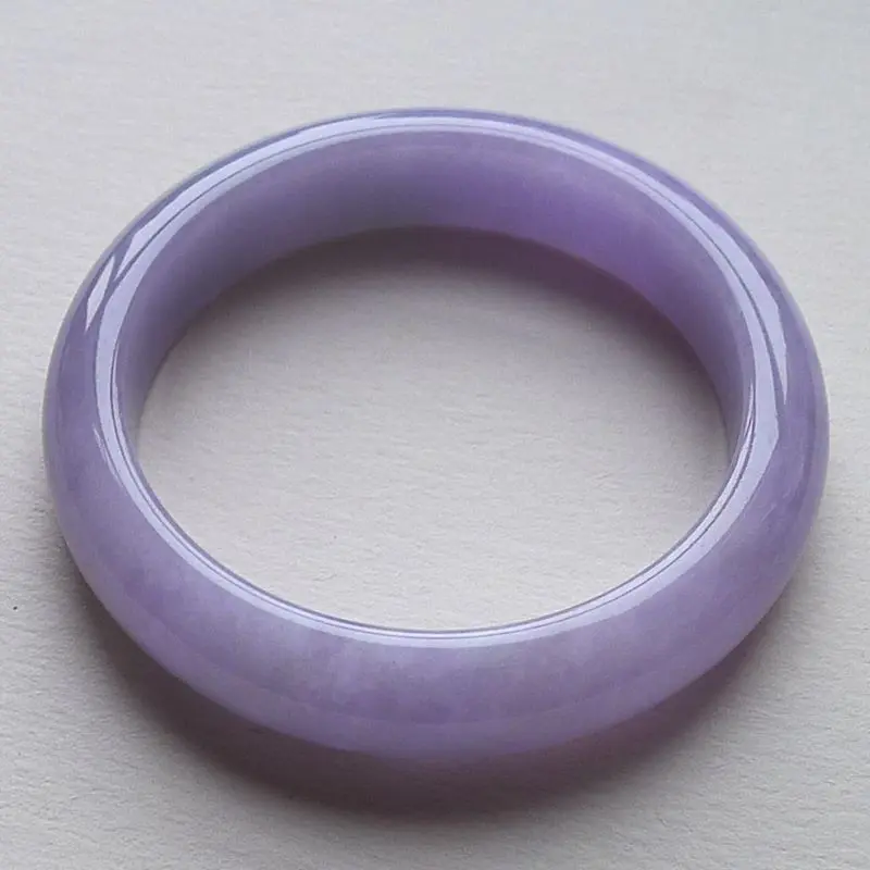 Lavender Green Jade Bangle, Classic Jade Jewelry, Gift for Her