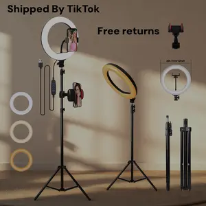 12" Video Light With 63" Extendable Tripod Stand - Ring Light With Phone Holder For Live Stream/Makeup/YouTube Video/TikTok/March Madness/Spring Break/Easter/World Cup - Compatible With All Phones - Creator Essential