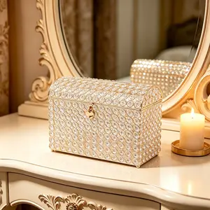 CNCEST Gold Wedding Card Box with Heart Lock, Clear Glass Wishing Well Card Holder, Decorative Gift Box for Reception, Anniversary, Donation, Modern Iron Glass Steel Material