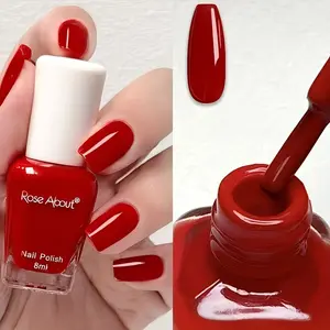 bright red Water-Based Nail Polish, 8ML Bottle, No UV Lamp Needed, Easy Peel Off, Fast Dry, Long-Lasting Shine, Salon & DIY Use, Nail Art, Cosmetic