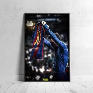 Lionel Messi Poster, Iconic Barcelona Football  Wall Art Print, Argentina Soccer Goat