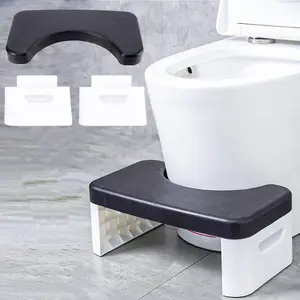 Toilet Stool Folding Toilet Stool Squatting Toilet Stool Bathroom Toilet Stool Potty Step Stool Splicable Poop Stool Step Toilet Stool Bathroom (Black-A)