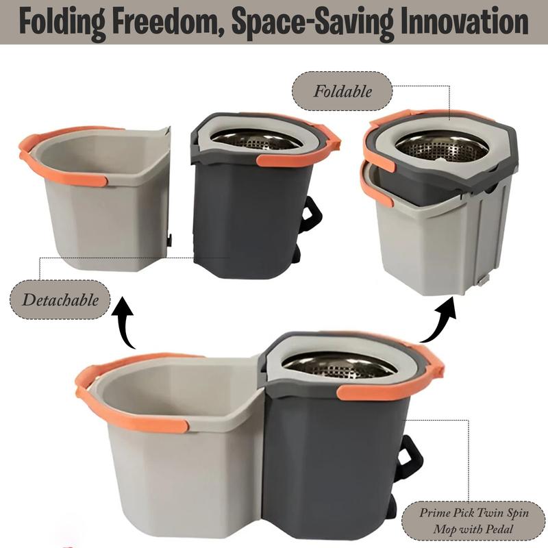 Wixany Spin Easy Mop Set with 360-Degree Rotating Mop & Bucket Set with Pedal for Self-Cleaning Effortless Cleaning