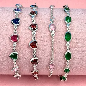 925 Sterling  Silver Cubic Zirconia Bracelets Different Styles 7”-8” Length