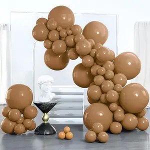 PartyWoo Light Brown Balloons 100 pcs Different Sizes of 18 12 10 5 Inch Caramel Brown Tan Boho Neutral Latex Balloon Arch Kit Garland for Birthday Wedding Baby Shower Party Decorations Brown-F10