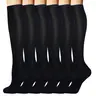 Women's Compression Athletic Socks - 6 Pairs High-Elastic Quick-Dry Polyester Mid-Calf Socks, Breathing Feature, Above Ankle, Activity Print, Health Support, All-Season for Gym, Hikes, Boost Circulation & Reduce Fatigue, High Compression Socks