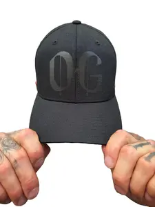 TheDriveClothing OG Black on Black Flexfit Cotton Hat – Unisex Streetwear Cap, Premium Six-Panel Mid Profile, Y2K Style, Adjustable Snapback, TikTok Trending Outfit Accessory, Festival, Casual Wear