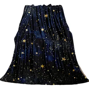 1PC Starry Sky Flannel Blanket, Nap Blanket for Sofa and Bed, Warm and Comfortable Soft Blanket for Home, Gift, Comfortable and Lightweight Blanket for Sofa Bed, Travel, Camping, Living Room, Office, Sofa Chair, Bed, Flannel