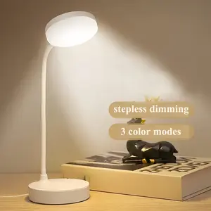 Adjustable Three Color Mode LED Desk Lamp, Adjustable Leds, Soft Eye Protection Lighting, USB Powered, Button Control, Night Reading, Home Office Use