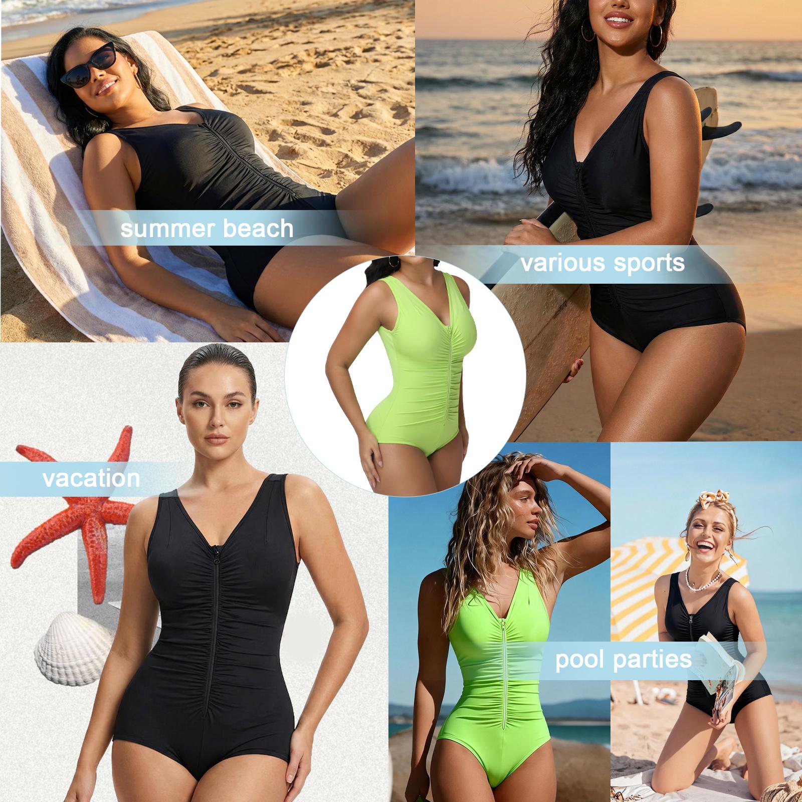 JOSHINE SHAPER Women's One-Piece Swimsuit with Tummy Control, Full Coverage, Pleated V-Neck Design, Shaping Swimsuit, U-Shaped Backless Swimsuit, Double-Layer Comfortable and Versatile Shaping Swimsuit JOSHINE SHAPER Women's One-Piece Swimsuit with Tummy Control, Full Coverage, Pleated V-Neck Design, Shaping Swimsuit, U-Shaped Backless Swimsuit, Double-Layer Comfortable and Versatile Shaping Swimsuit
