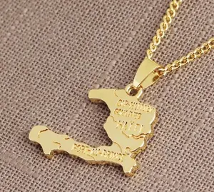 Haiti Map Necklace