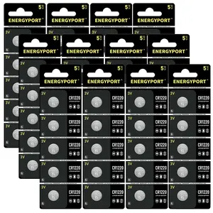 ENERGYPORT CR1220 Battery, Long-Lasting & High Capacity CR 1220 Lithium Batteries, 3 Volt Coin  Button Cell for Watch Key Fob Car Remote LED Light