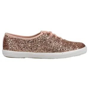 Keds Womens Champion Glitter Celebrations Lace Up Sneakers Shoes Casual - Gold