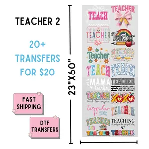 Teacher 2 | Dollar Deals DTF Transfer Gang Sheet For Graphic Tees