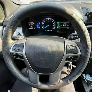 Car Steering Wheel Cover Hand Sewing for Ford Ranger 2016-2019