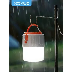 Teckwe Upgrade 2-IN-1 Solar Camping Lantern And Phone Charger,Solar Powered LED Portable Outdoor Lighting Lamp With Mobile Phone Charging Function,Inflatable LED Lamp For Camping,Hiking And Travel Emergency Light For Power Outages,Hurricane,Survival Kits
