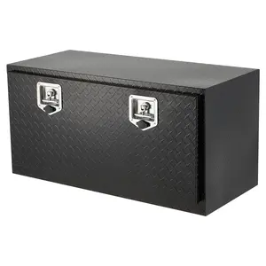 GARVEE Underbody Truck Box,36 Inch Pickup Storage Box,Heavy Duty Aluminum Diamond Plate Tool Boxes with Lock and Keys,Waterproof Trailer Storage Box with T-Handle Latch for Truck,Van,Trailer,Black