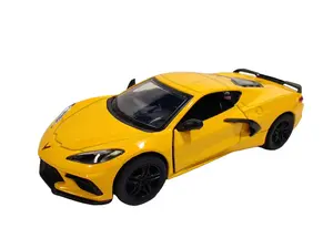 KINSMART 1:36 Scale 2021 Corvette Die Cast Model Car Yellow with Door Openable Feature, Durable Construction, Model Number 657350560854