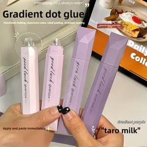 4-Pack Gradient Dual-Sided Gel Glue Pens, Large Capacity, Traceless Adhesive, Includes Roller, Smooth Application, Ideal for Crafts & Office Supplies