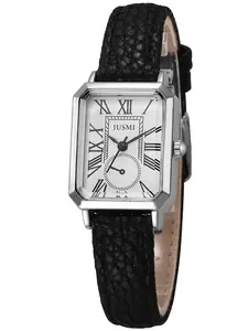 Jusmi Xsvo Vintage Square Dial Roman Numerals Watch, Fashion Wristwatches, Elegant and Versatile, Perfect for Daily Commute and Dates, Unisex Analog Quartz Watch, Quartz Wristwatch