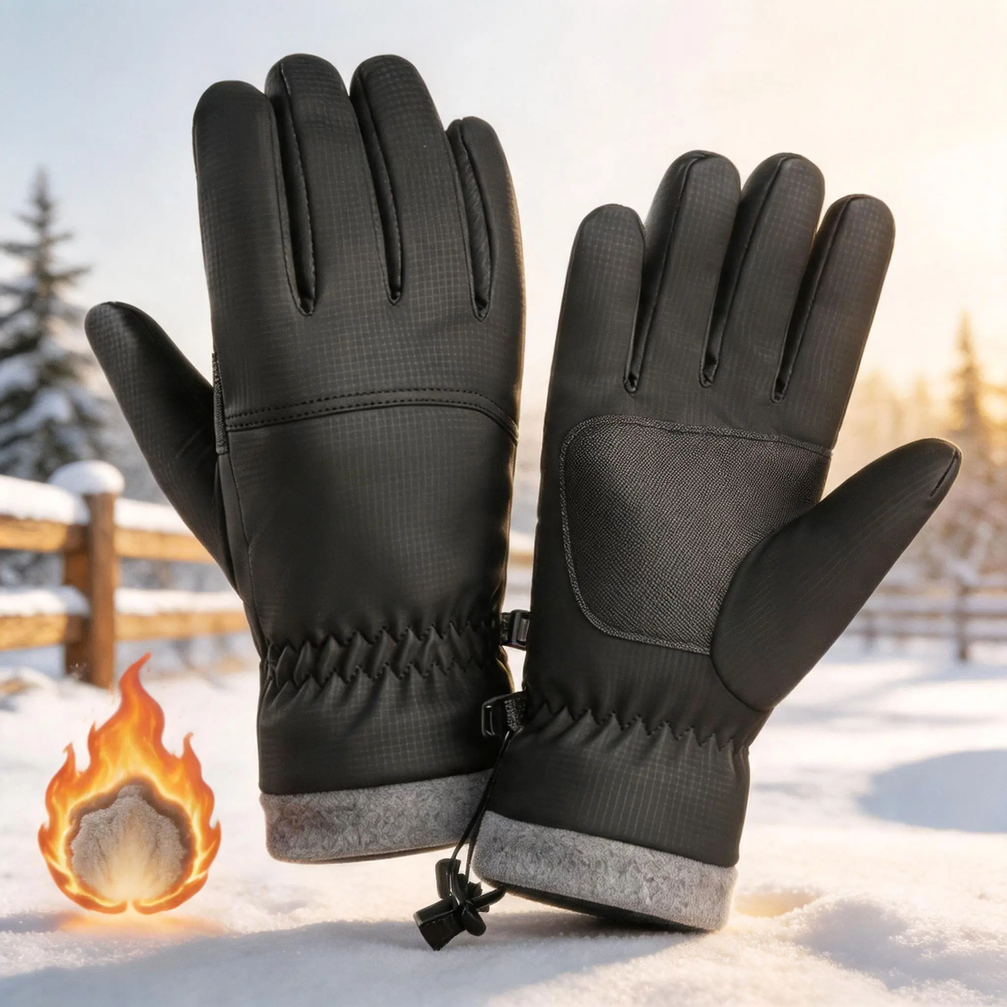 Thermal Winter Gloves for Men Women, Lightweight Keep Warm Glove for Touch Screen Fingers, Water Resistant, Outdoor Sport Cold Weather Gear Suitable for Driving, Running, Skiing, Motorcycle Riding, Cycling, Camping, Hiking, Daily, Gift