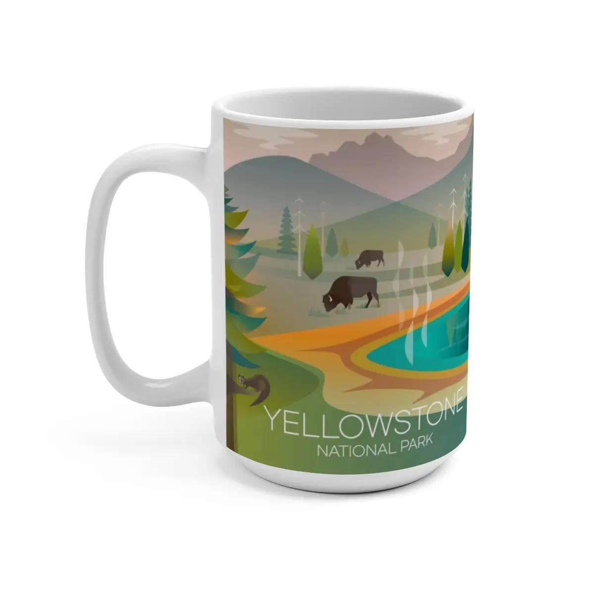 Yellowstone National Park, Grand Prismatic Mug 15oz