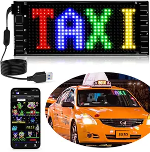 USB Scrolling Mini LED Matrix Panel Car Sign - USB Digital Sign with App Control, Flexible Pixel Display flex  led