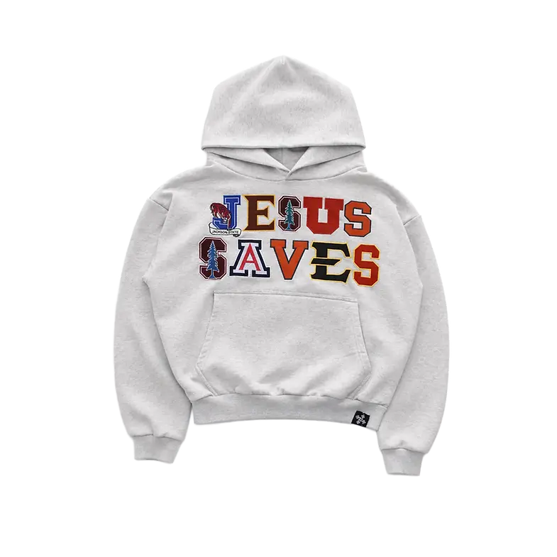 'JESUS SAVES' COLLEGE HOODIE