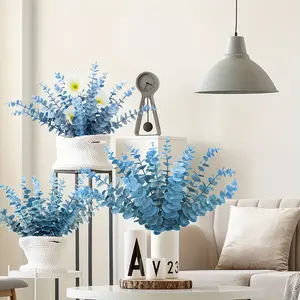 20 artificial eucalyptus branches (including leaves) – Blue eucalyptus branches, suitable for weddings, Christmas, country-style table decorations and home furnishings, plastic artificial greenery (maintenance-free), Artificial Plants